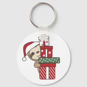 Sloth Christmas Gift Winter Sloths Keychain