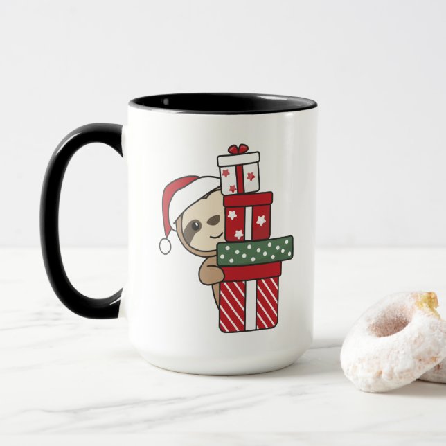 Sloth Christmas Gift Winter Sloths Mug (With Donut)