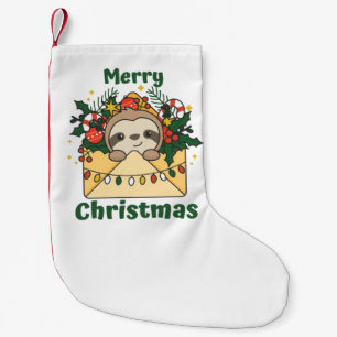 Sloth Christmas Letter Winter Animals Sloths Small Christmas Stocking