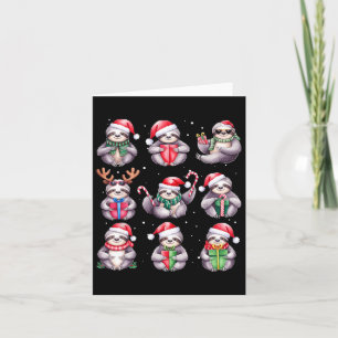 Sloth Christmas Lights Funny Sloths Lover Animal P Card