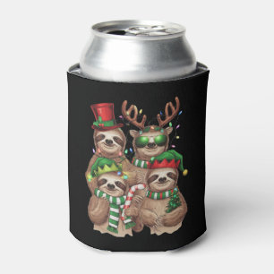 Sloth Christmas Merry Slothmas Sloth Lover Gift Can Cooler