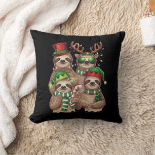 Sloth Christmas Merry Slothmas Sloth Lover Gift Cushion