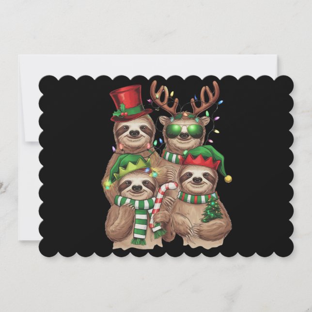 Sloth Christmas Merry Slothmas Sloth Lover Gift Holiday Card (Front)