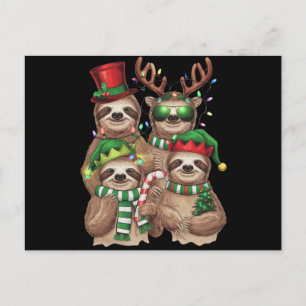 Sloth Christmas Merry Slothmas Sloth Lover Gift Holiday Postcard