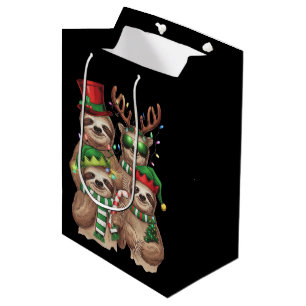 Sloth Christmas Merry Slothmas Sloth Lover Gift Medium Gift Bag