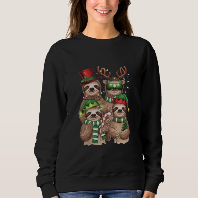 Sloth Christmas Merry Slothmas Sloth Lover Gift Sweatshirt (Front)