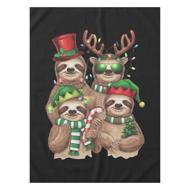 Sloth Christmas Merry Slothmas Sloth Lover Gift Tablecloth (Front)