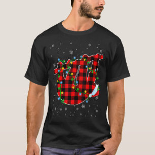 Sloth  Christmas Santa Hat Cute Animals Xmas Light T-Shirt