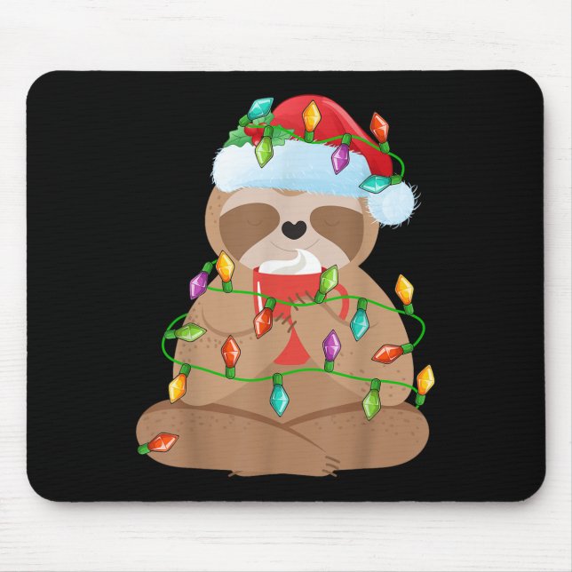 Sloth Christmas Shirt For Boys Girls Kids Lights S Mouse Mat (Front)