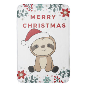 Sloth Christmas Snow Winter Animals Sloths Bath Ma Mat