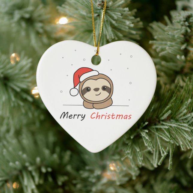 Sloth Christmas Snow Winter Animals Sloths Ceramic Tree Decoration (Tree)