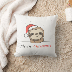 Sloth Christmas Snow Winter Animals Sloths Cushion