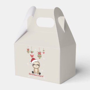 Sloth Christmas Snow Winter Animals Sloths Favour Box