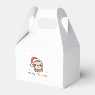 Sloth Christmas Snow Winter Animals Sloths Favour Box