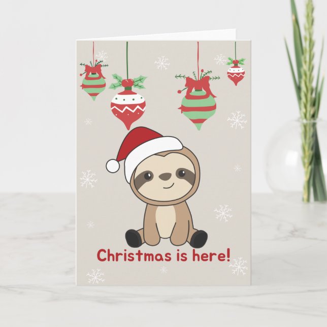 Sloth Christmas Snow Winter Animals Sloths Holiday (Front)