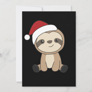 Sloth Christmas Snow Winter Animals Sloths Holiday Card