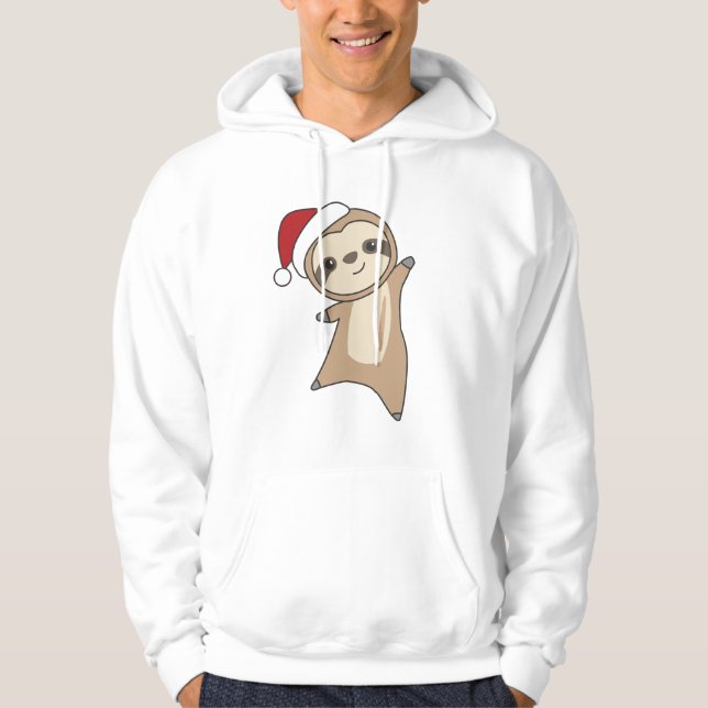 Sloth Christmas Snow Winter Animals Sloths Hoodie (Front)