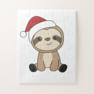 Sloth Christmas Snow Winter Animals Sloths Jigsaw Puzzle