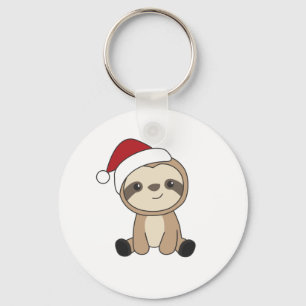 Sloth Christmas Snow Winter Animals Sloths Keychai Key Ring