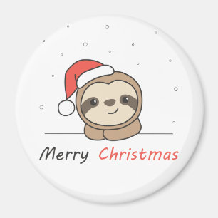 Sloth Christmas Snow Winter Animals Sloths Magnet