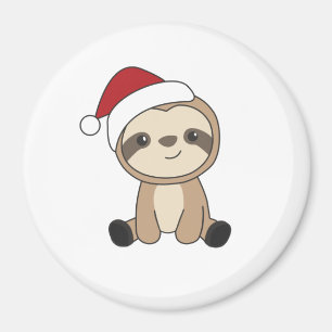 Sloth Christmas Snow Winter Animals Sloths Magnet