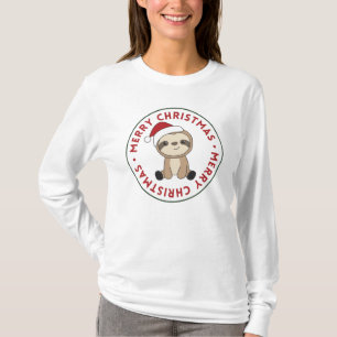 Sloth Christmas Snow Winter Animals Sloths T-Shirt