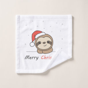 Sloth Christmas Snow Winter Animals Sloths Wash Cloth