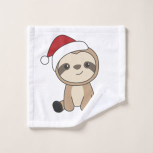 Sloth Christmas Snow Winter Animals Sloths Wash Cloth