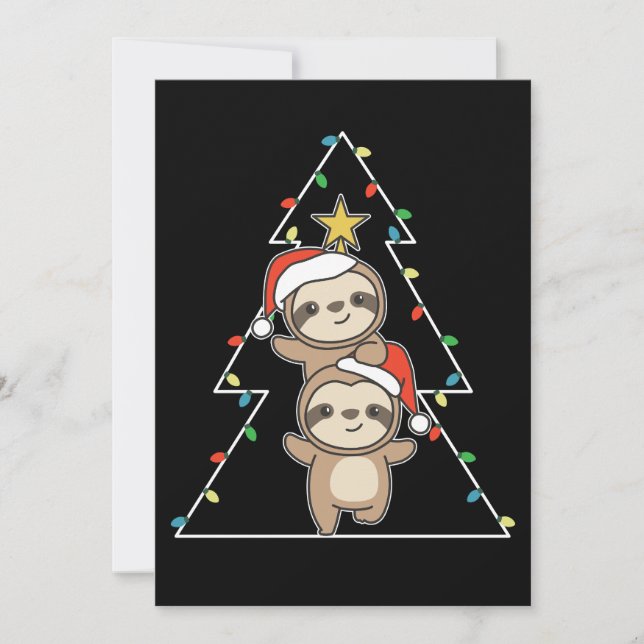  Sloth Christmas Tree Christmas Animals Sloths (Front)