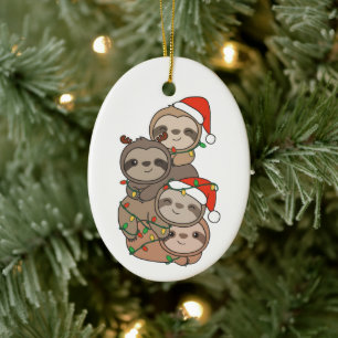 Sloth Christmas Tree Christmas Animals Sloths Ceramic Tree Decoration