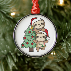  Sloth Christmas Tree Christmas Animals Sloths Metal Tree Decoration