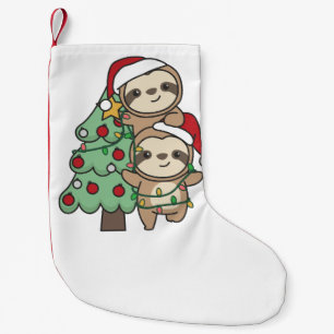  Sloth Christmas Tree Christmas Animals Sloths Small Christmas Stocking