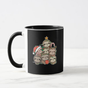 Sloth Christmas Tree Funny Animal Christmas Mug