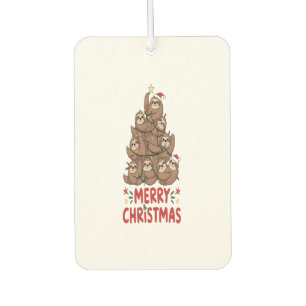 Sloth Christmas Tree Merry Holiday Car Air Freshener