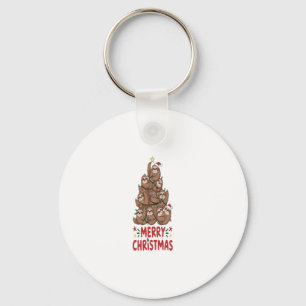 Sloth Christmas Tree Merry Holiday Key Ring