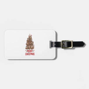 Sloth Christmas Tree Merry Holiday Luggage Tag