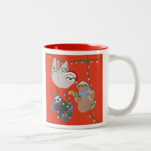 Sloth Christmas Two-Tone Coffee Mug
