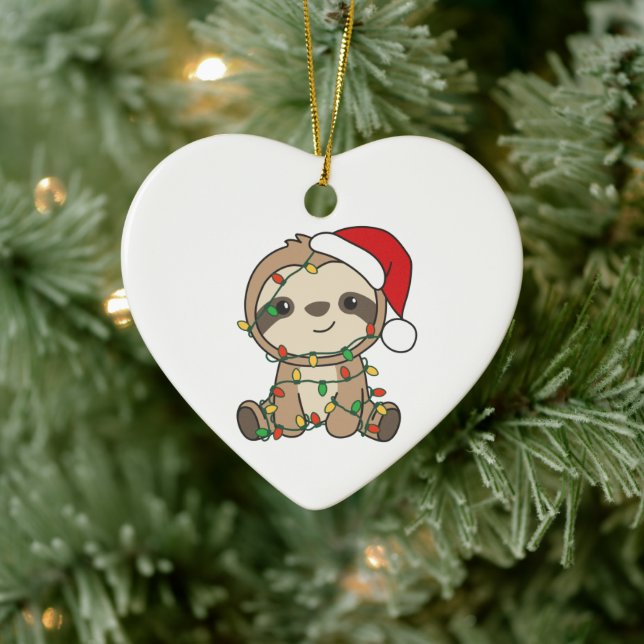 Sloth Christmas Winter Animals Sloths Ceramic Tree Decoration (Tree)