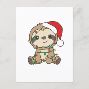 Sloth Christmas Winter Animals Sloths Holiday Postcard