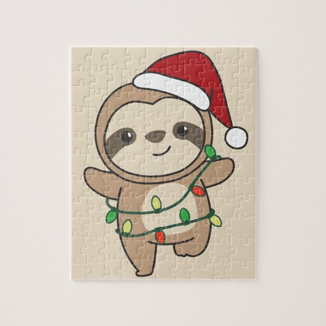 Sloth Christmas Winter Animals Sloths Jigsaw Puzzl Jigsaw Puzzle (Vertical)