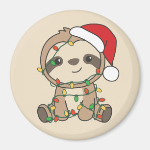 Sloth Christmas Winter Animals Sloths Magnet