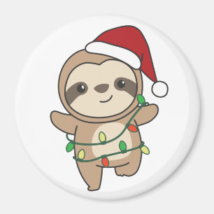 Sloth Christmas Winter Animals Sloths Magnet