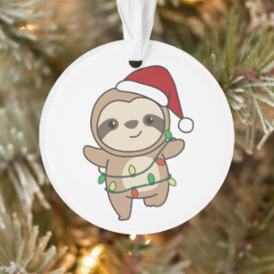 Sloth Christmas Winter Animals Sloths Ornament