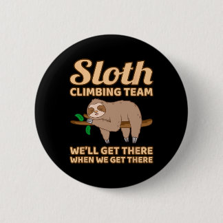Sloth Climbing Team 6 Cm Round Badge