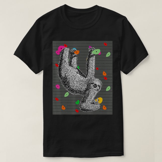 Sloth Climbing TShirt (Design Front)