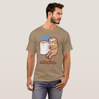 Sloth Coffee Please T-Shirt