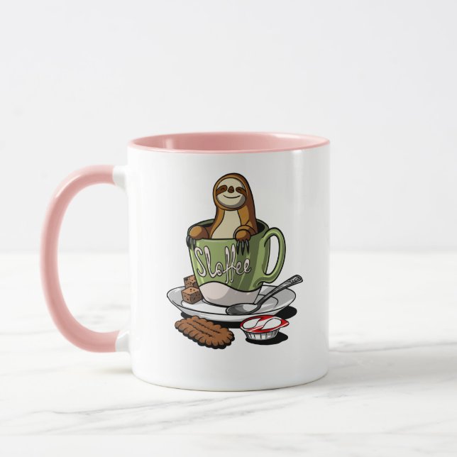 Sloth Coffee Sloffee Lover Animal Sloffee Mug (Left)
