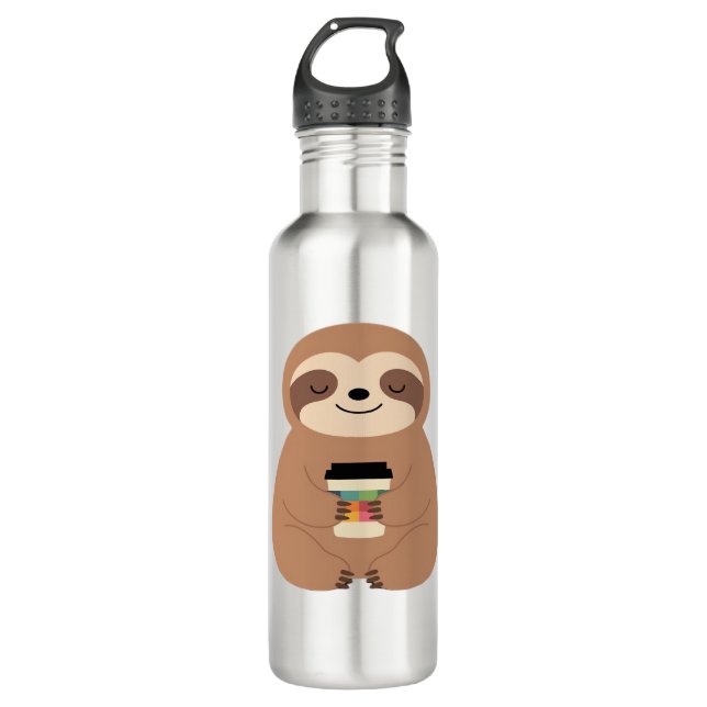 Sloth Coffee Time Classic T-Shirt 710 Ml Water Bottle (Front)