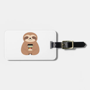 Sloth Coffee Time Classic T-Shirt Luggage Tag