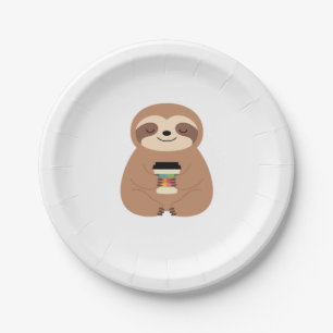 Sloth Coffee Time Classic T-Shirt Paper Plate